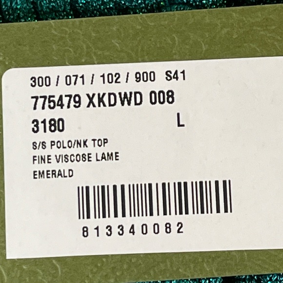 Authentic Gucci Rib-Lamé Cropped Polo Shirt size L - Picture 11 of 11